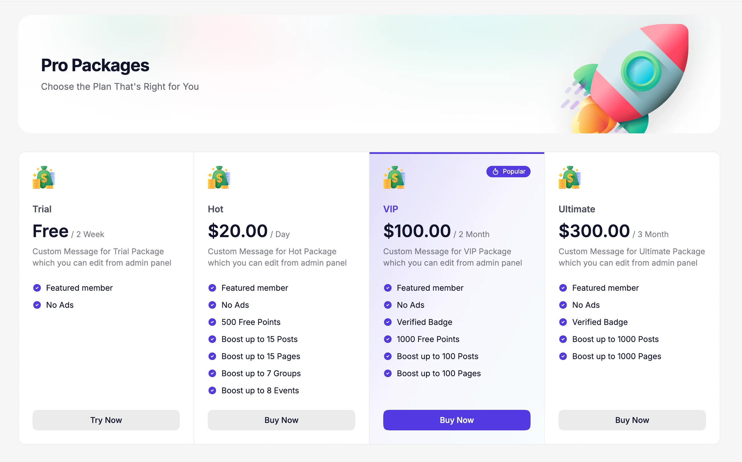 Subscriptions and upgrades built in